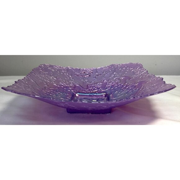 AKCAM Turkish Purple Iridescent Luster Dish Bowl Hand Made Decor - Picture 3 of 4